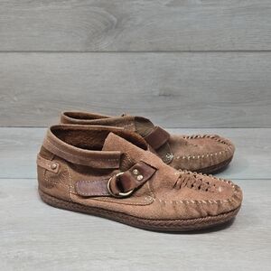 OTBT Women Del City Ankle Brown Suede Loafers Slip On Boho Shoes Sz 7M